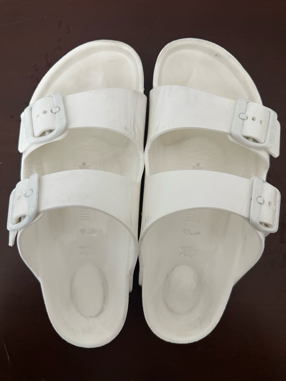 Birkenstock Kids White Two-Buckle EVA Slide Sandals